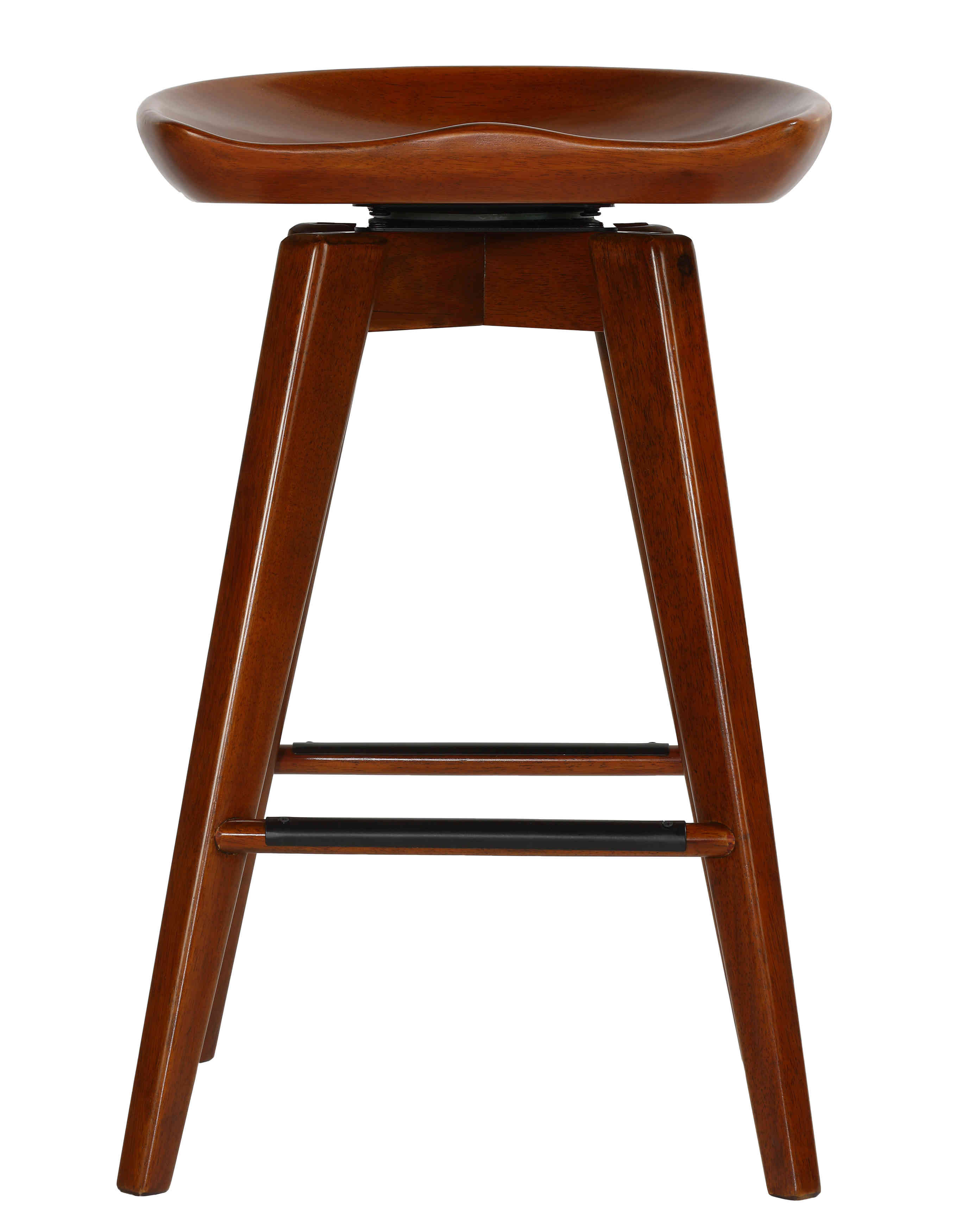 Saunderstown Swivel Solid Wood Counter Stool Millwood Pines Color Walnut Seat Height Counter Stool 24.5 Seat Height